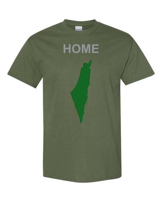 Palestine My Home T-shirt Military Green