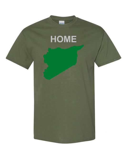 Syria (NEW FLAG SIDE) My Home T-shirt Military Green