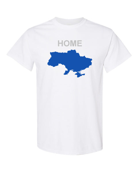 Ukraine My Home T-shirt White Blue Print